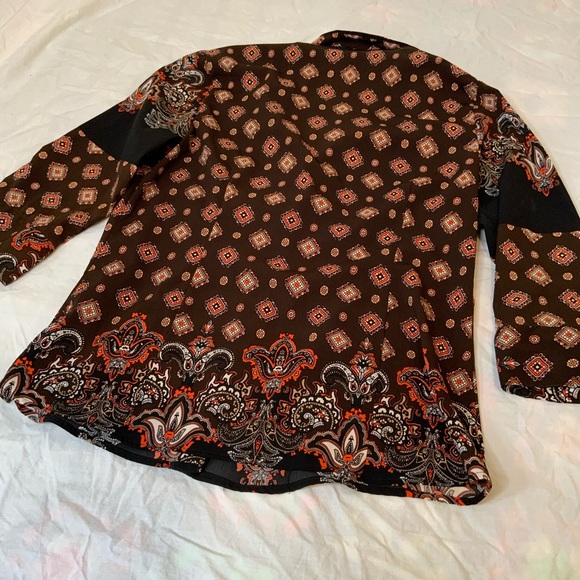 Vintage 70s groovy brown long sleeve button up - Picture 4 of 10